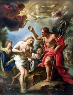 El bautismo de Jesús en el río Jordán